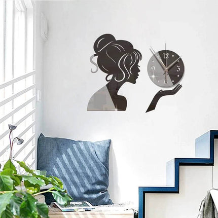 Creative Fairy Girl Mirror Wall Clock - Wall Clock - joid'art - Mad Fly Essentials