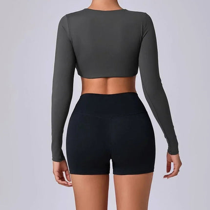 Crop Top Women Black Seamless Fitness Top - Crop Top - Vaambii - Mad Fly Essentials
