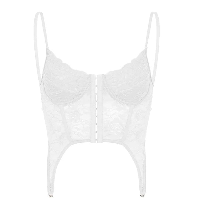 Crop Top Women French Fashion Lace Floral Top - Crop Top - BADAWEN - Mad Fly Essentials