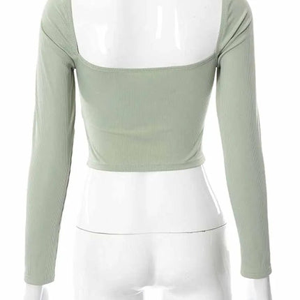 Crop Top Women Hollow-Out Heart Long Tops - Crop Top - Wensilian - Mad Fly Essentials