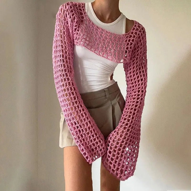 Crop Top Women Vintage Summer Hollow Top - Crop Top - Hirigin - Mad Fly Essentials