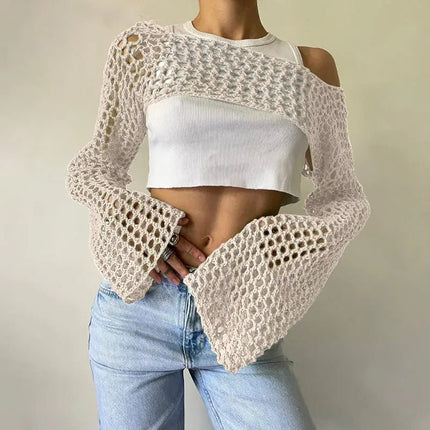 Crop Top Women Vintage Summer Hollow Top - Crop Top - Hirigin - Mad Fly Essentials