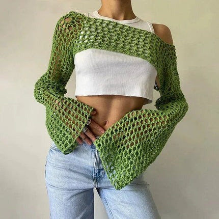 Crop Top Women Vintage Summer Hollow Top - Crop Top - Hirigin - Mad Fly Essentials