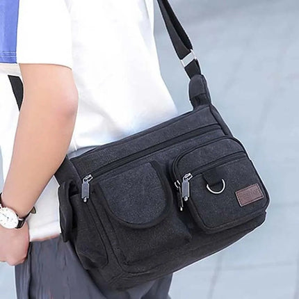 Crossbody Bag Heavy Duty Men Washable Retro Satchel Bag - Crossbody Bag - staye - Mad Fly Essentials