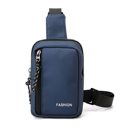 Crossbody Bag Men Black Grey Blue USB Travel Bag - Crossbody Bag - MoneRffi - Mad Fly Essentials