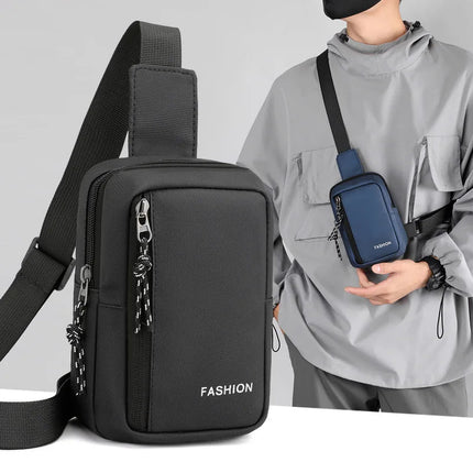 Crossbody Bag Men Black Grey Blue USB Travel Bag - Crossbody Bag - MoneRffi - Mad Fly Essentials