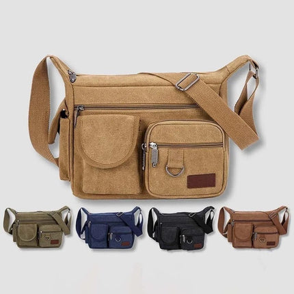Crossbody Bag Men Business Casual Canvas Laptop Bag - Crossbody Bag - staye - Mad Fly Essentials