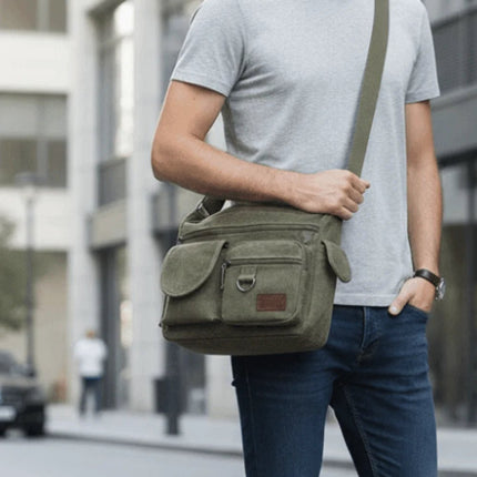 Crossbody Bag Men Business Casual Canvas Laptop Bag - Crossbody Bag - staye - Mad Fly Essentials