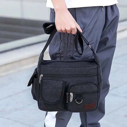 Crossbody Bag Men Business Casual Canvas Laptop Bag - Crossbody Bag - staye - Mad Fly Essentials