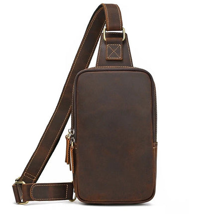 Crossbody Bag Men Leather Chest 7.9in Backpack - Crossbody Bag - LEATHFOCUS - Mad Fly Essentials