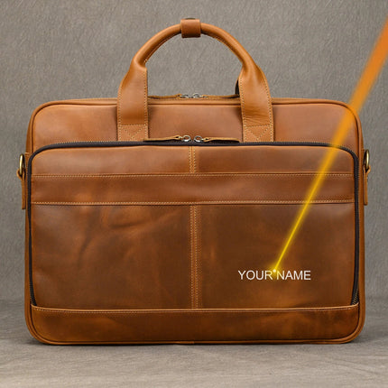 Crossbody Bag Retro Leather Casual 15.6' Business Briefcase - Crossbody Bag - LEATHFOCUS - Mad Fly Essentials