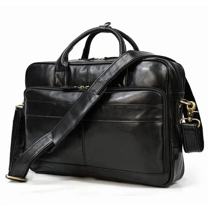 Crossbody Bag Retro Leather Casual 15.6' Business Briefcase - Crossbody Bag - LEATHFOCUS - Mad Fly Essentials