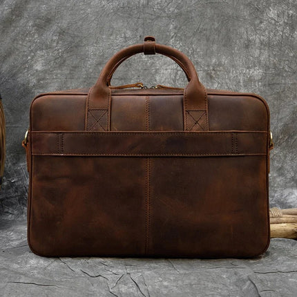 Crossbody Bag Retro Leather Casual 15.6' Business Briefcase - Crossbody Bag - LEATHFOCUS - Mad Fly Essentials