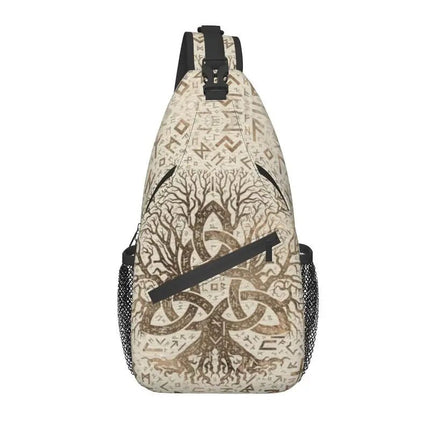 Crossbody Bag Tree of Life Vikings Brown Leather Sling Bags - Crossbody Bag - CPLIFE - Mad Fly Essentials