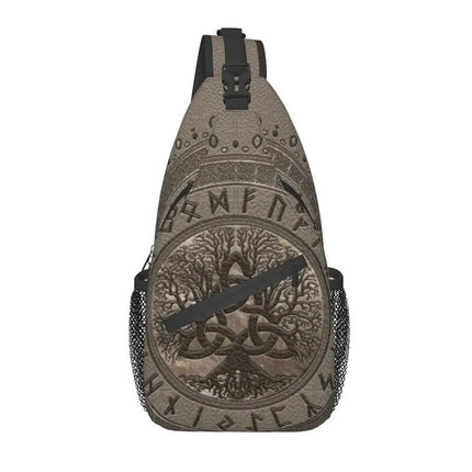 Crossbody Bag Tree of Life Vikings Brown Leather Sling Bags - Crossbody Bag - CPLIFE - Mad Fly Essentials
