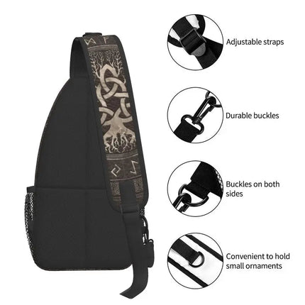 Crossbody Bag Tree of Life Vikings Brown Leather Sling Bags - Crossbody Bag - CPLIFE - Mad Fly Essentials