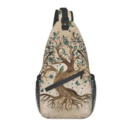 Crossbody Bag Tree of Life Vikings Brown Leather Sling Bags - Crossbody Bag - CPLIFE - Mad Fly Essentials