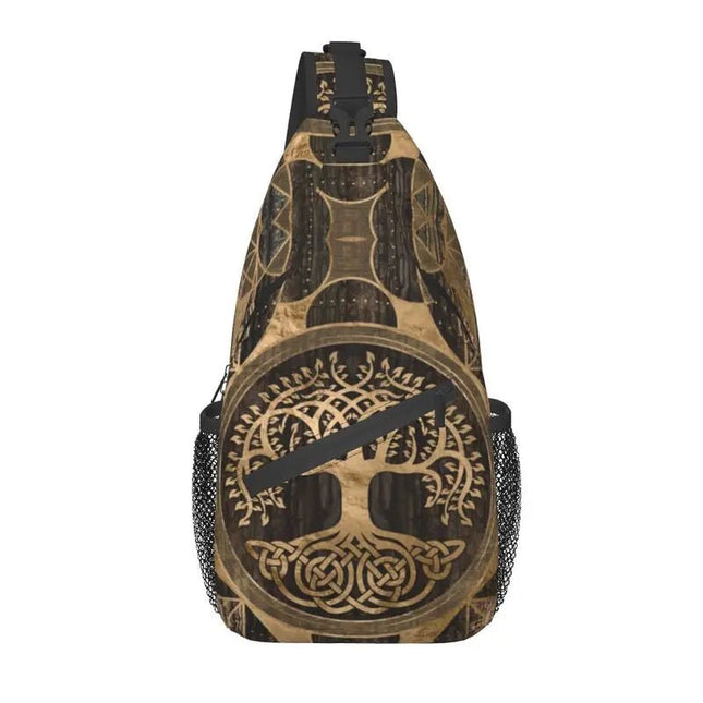 Crossbody Bag Tree of Life Vikings Brown Leather Sling Bags - Crossbody Bag - CPLIFE - Mad Fly Essentials