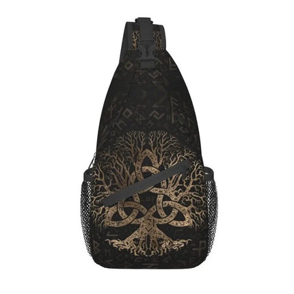 Crossbody Bag Tree of Life Vikings Brown Leather Sling Bags - Crossbody Bag - CPLIFE - Mad Fly Essentials