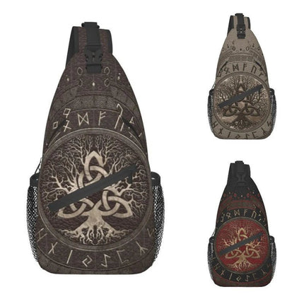 Crossbody Bag Tree of Life Vikings Brown Leather Sling Bags - Crossbody Bag - CPLIFE - Mad Fly Essentials