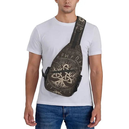 Crossbody Bag Tree of Life Vikings Brown Leather Sling Bags - Crossbody Bag - CPLIFE - Mad Fly Essentials