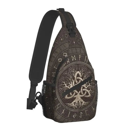 Crossbody Bag Tree of Life Vikings Brown Leather Sling Bags - Crossbody Bag - CPLIFE - Mad Fly Essentials