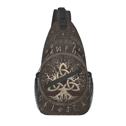 Crossbody Bag Tree of Life Vikings Brown Leather Sling Bags - Crossbody Bag - CPLIFE - Mad Fly Essentials