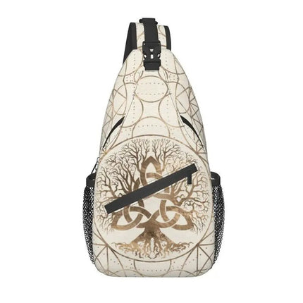 Crossbody Bag Tree of Life Vikings Brown Leather Sling Bags - Crossbody Bag - CPLIFE - Mad Fly Essentials