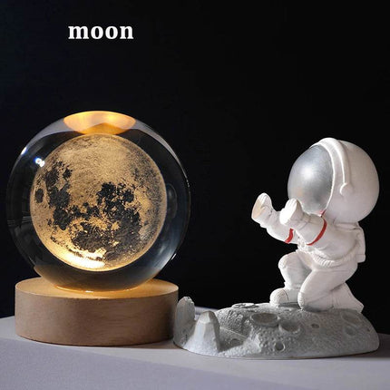 Crystal 3D USB Planet Moon LED Night Light - LED Night Light - Iamgool - Mad Fly Essentials