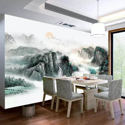Custom 3D Asian Mountain Mural Wallpaper - Wallpaper - JD Home Decor - Mad Fly Essentials