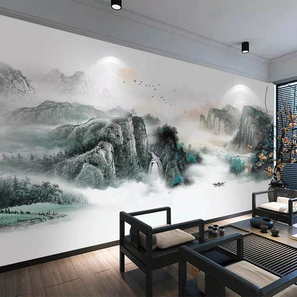 Custom 3D Asian Mountain Mural Wallpaper - Wallpaper - JD Home Decor - Mad Fly Essentials