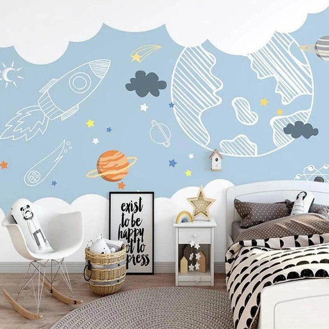 Custom 3D Minimalist Space Mural Wallpaper - Wallpaper - jiadou - Melin - Mad Fly Essentials