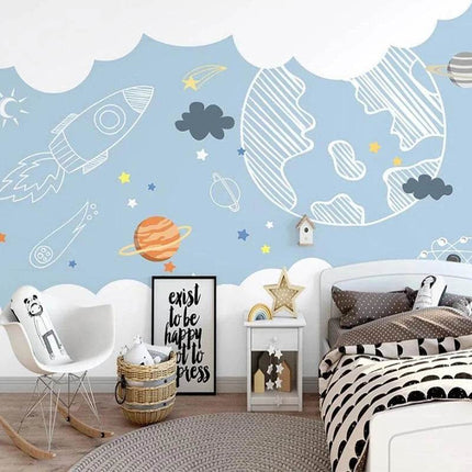 Custom 3D Minimalist Space Mural Wallpaper - Wallpaper - jiadou - Melin - Mad Fly Essentials