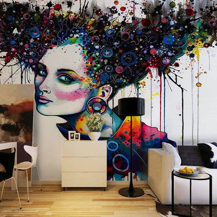 Custom 3D Modern Abstract Lady Mural Wallpaper - Wallpaper - jiadou - Melin - Mad Fly Essentials