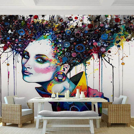 Custom 3D Modern Abstract Lady Mural Wallpaper - Wallpaper - jiadou - Melin - Mad Fly Essentials
