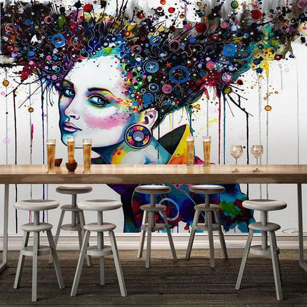 Custom 3D Modern Abstract Lady Mural Wallpaper - Wallpaper - jiadou - Melin - Mad Fly Essentials