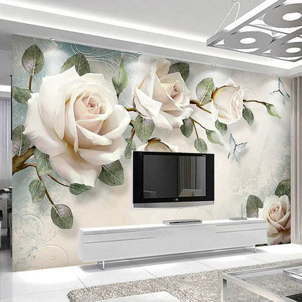 Custom 3D Modern Floral Mural Wallpaper - Mad Fly Essentials