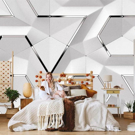 Custom 3D Nordic Geometric Mural Wallpaper - Wallpaper - JD Home Decor - Mad Fly Essentials