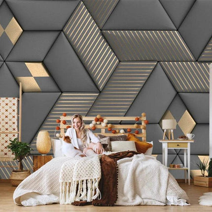 Custom 3D Nordic Geometric Mural Wallpaper - Wallpaper - JD Home Decor - Mad Fly Essentials