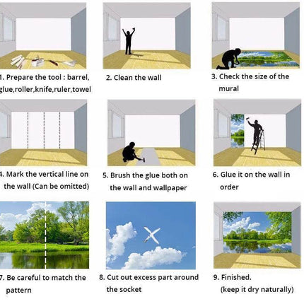 Custom 3D Retro Tropical Nordic Mural Wallpaper - Wallpaper - JD Home Decor - Mad Fly Essentials