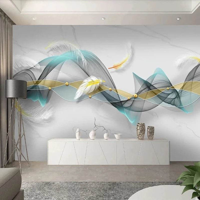 Custom 3D Smoke Feathers Mural Wallpaper - Wallpaper - JD Home Decor - Mad Fly Essentials