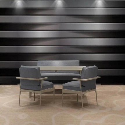 Custom 3D Stereo Rectangle Gray Stripe Fresco Mural Wallpaper - Wallpaper - YISL - Mad Fly Essentials