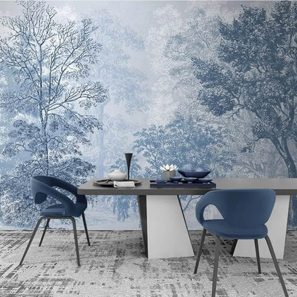 Custom Blue Forest Animal Mural 3D Wallpaper - 3D Wallpaper - JD Home Decor - Mad Fly Essentials