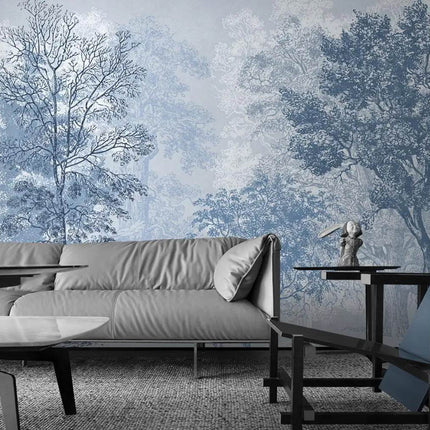 Custom Blue Forest Animal Mural 3D Wallpaper - 3D Wallpaper - JD Home Decor - Mad Fly Essentials
