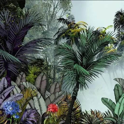 Custom Blue Forest Animal Mural 3D Wallpaper - 3D Wallpaper - JD Home Decor - Mad Fly Essentials