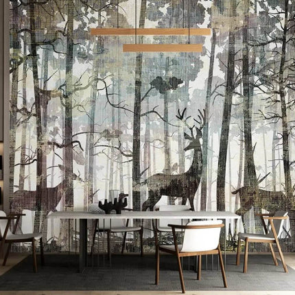 Custom Blue Forest Animal Mural 3D Wallpaper - 3D Wallpaper - JD Home Decor - Mad Fly Essentials