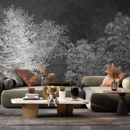 Custom Blue Forest Animal Mural 3D Wallpaper - Mad Fly Essentials