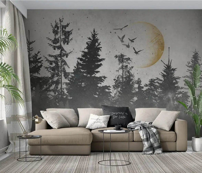 Custom Blue Forest Animal Mural 3D Wallpaper - Mad Fly Essentials