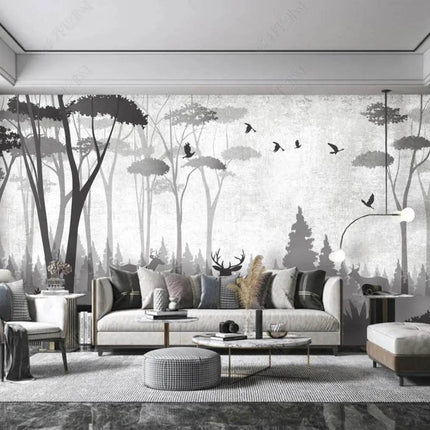 Custom Blue Forest Animal Mural 3D Wallpaper - 3D Wallpaper - JD Home Decor - Mad Fly Essentials