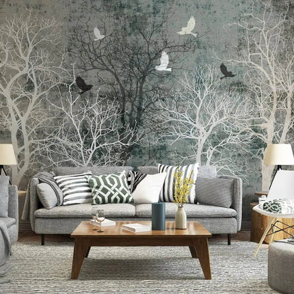 Custom Blue Forest Animal Mural 3D Wallpaper - 3D Wallpaper - JD Home Decor - Mad Fly Essentials